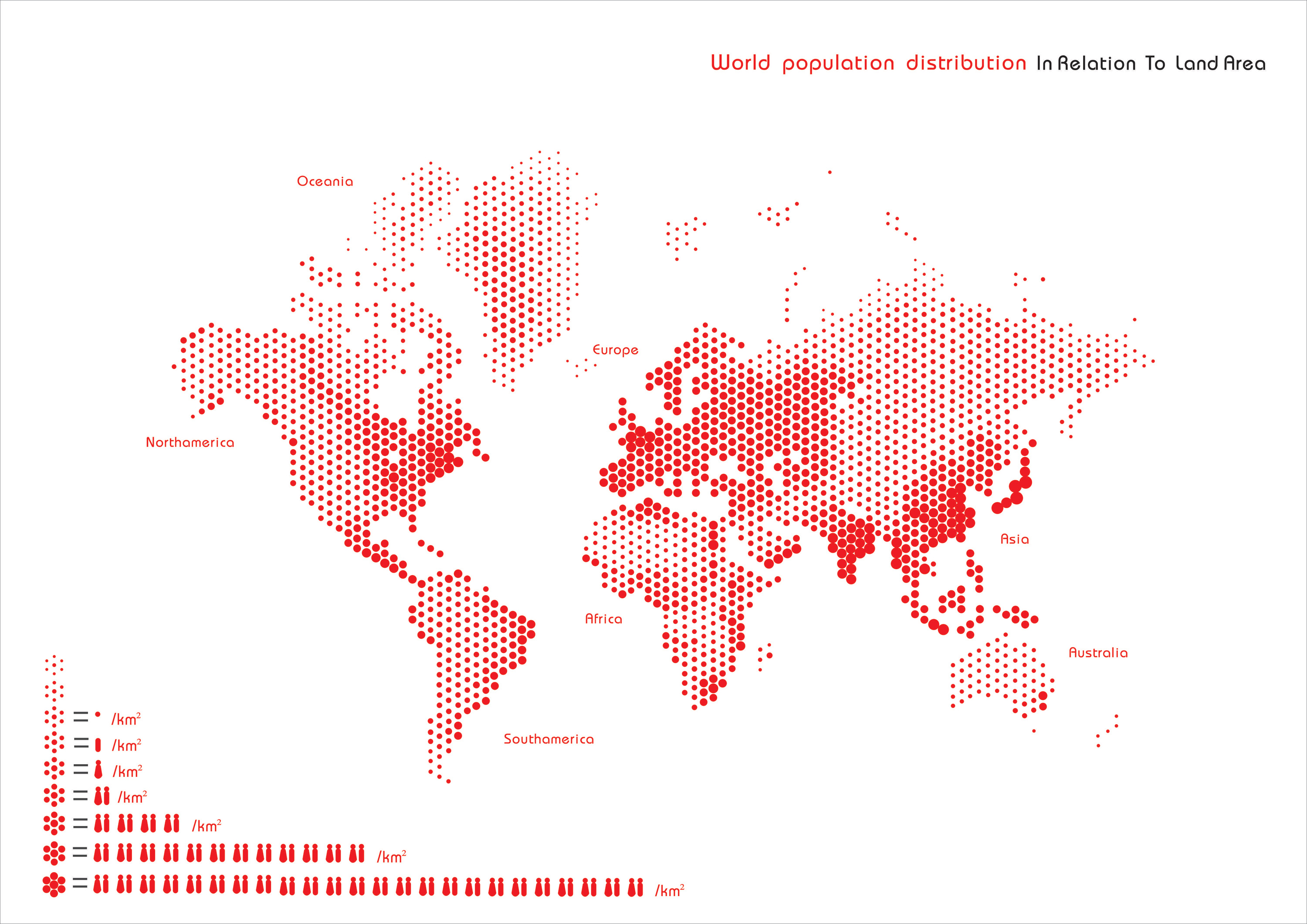 世界人口密度+图解比较清晰明了